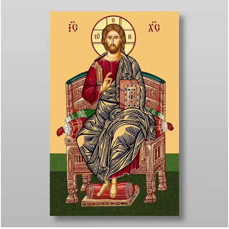 Εικόνα Ορθοδοξίας με περίγραμμα χρυσό σε ξύλο Φλαμουρίας  με  βάση King of Glory Χειροποίητη Ελληνορθόδοξη , Κρεμαστή πλάκα βυζαντινής τέχνης, χριστιανική τέχνη Διάσταση 15x11 cm (5,9 x 4,3 ίντσες) INTRAEK-21268