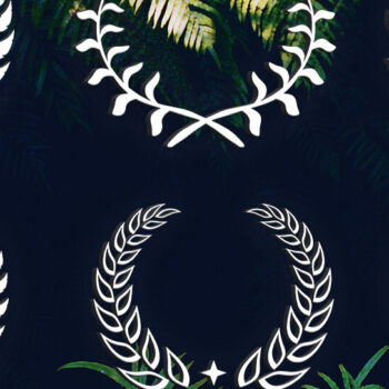 Intra απο ξύλο plywood 3mm-4mm πάχος - Διακοσμητικό Δάφνινο στεφάνι από χαρτί κοπής  Δίασταση 20x20 cm INTRAFABR-72401312 - Image 1