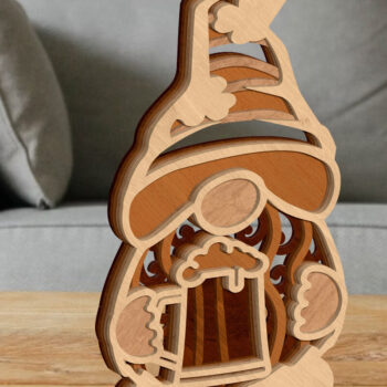 Intra απο ξύλο plywood 3mm-4mm πάχος - Διακοσμητικό Patricks Day Gnome, κομμένο  Δίασταση 34x7 cm INTRAFABR-101140187 - Image 3