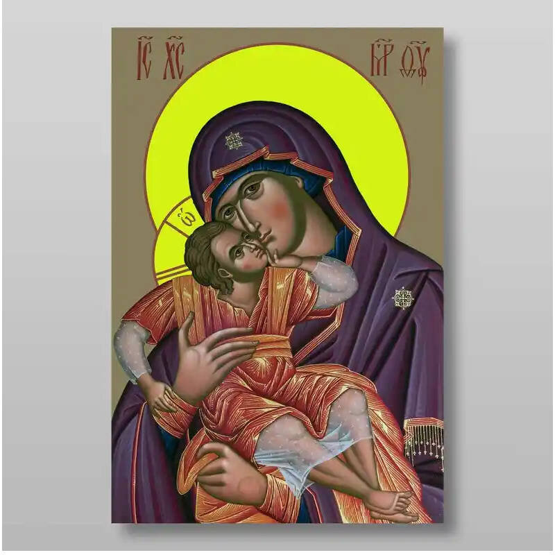 Εικόνα Ορθοδοξίας με περίγραμμα χρυσό σε ξύλο Φλαμουρίας  με  βάση Εικόνα της Θεοτόκου Χειροποίητη Ελληνορθόδοξη , Κρεμαστή πλάκα βυζαντινής τέχνης, χριστιανική τέχνη Διάσταση 15x11 cm (5,9 x 4,3 ίντσες) INTRAEK-21133