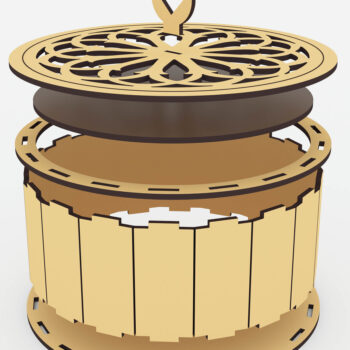 Intra απο ξύλο plywood 3mm-4mm πάχος - Διακοσμητικό στρογγυλό κουτί Αρχεία  Cut Laser Δίασταση 180x180 cm INTRAFABR-72392529 - Image 4