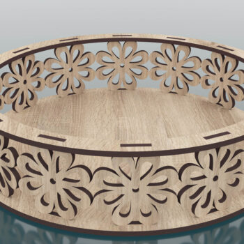 Intra απο ξύλο plywood 3mm-4mm πάχος - Διακοσμητικά Στρογγυλά Αρχεία  Δίασταση 200x200 cm INTRAFABR-54681300 - Image 2