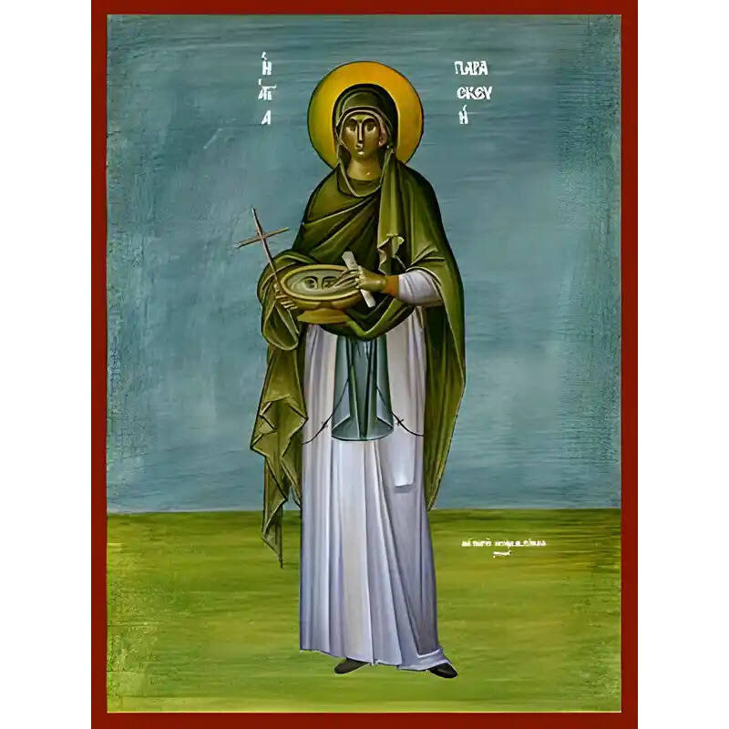 Εικόνα Ορθοδοξίας με περίγραμμα χρυσό σε ξύλο Φλαμουρίας  με  βάση Εικόνα ΑΓΙΑ ΠΑΡΑΣΚΕΥΗ, Η ΜΕΓΑΛΟΜΑΡΤΥΣ, ΟΛΟΣΩΜΗ Χειροποίητη Ελληνορθόδοξη εικόνα του Ιησού Χριστού, Κρεμαστή πλάκα βυζαντινής τέχνης, χριστιανική τέχνη Διάσταση 40x30 cm (10,2x7,9 ίντσες)  INTRAEK-1447757865245