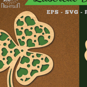 Intra απο ξύλο plywood 3mm-4mm πάχος - Διακοσμητικό κομμένο με λέιζερ τριφύλλι διακόσμηση Δίασταση 20x20 cm INTRAFABR-119435041 - Image 1