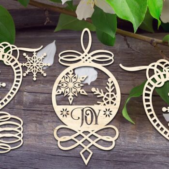 Intra απο ξύλο plywood 3mm-4mm πάχος - Διακοσμητικά στολίδια με νιφάδες χιονιού V1 Δίασταση 6x6 cm INTRAFABR-34984546 - Image 1