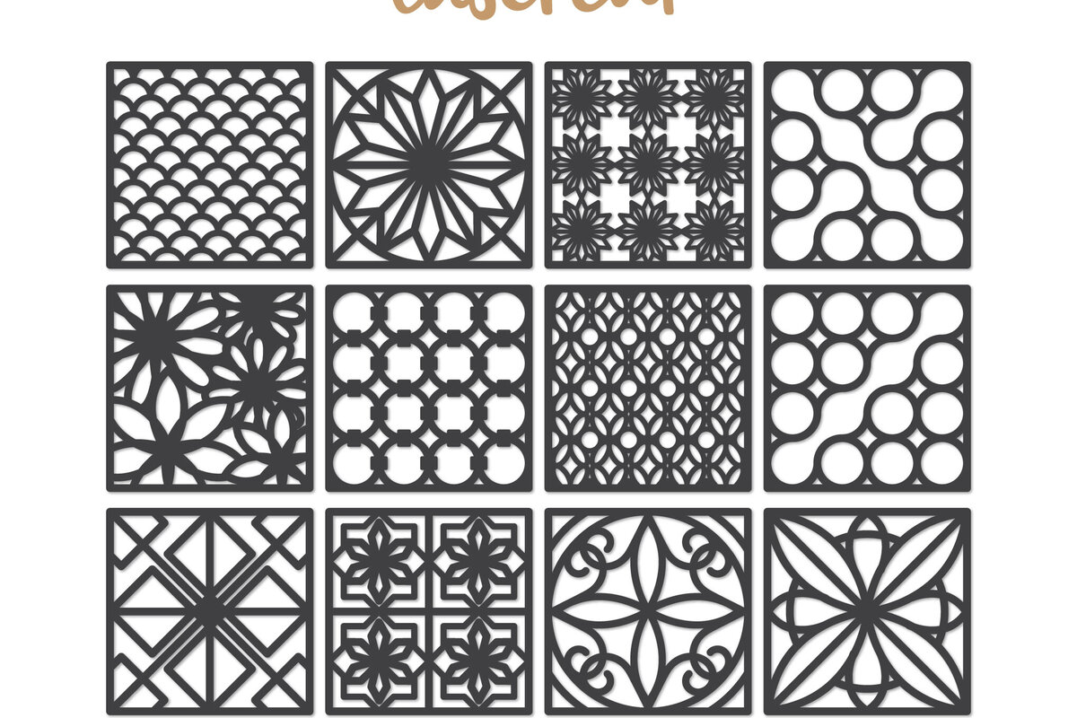 Intra απο ξύλο plywood 3mm-4mm πάχος - Διακοσμητικό τετράγωνο Lasercut Δίασταση 30x20 cm INTRAFABR-124401528