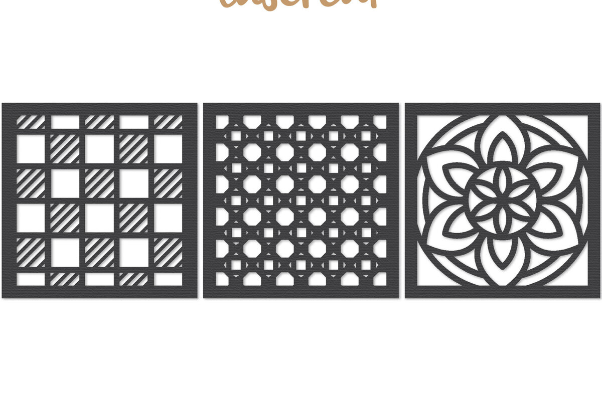 Intra απο ξύλο plywood 3mm-4mm πάχος - Διακοσμητικό τετράγωνο Lasercut Δίασταση 30x20 cm INTRAFABR-122013572