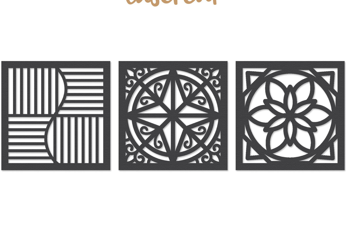 Intra απο ξύλο plywood 3mm-4mm πάχος - Διακοσμητικό τετράγωνο Lasercut Δίασταση 30x20 cm INTRAFABR-122013647