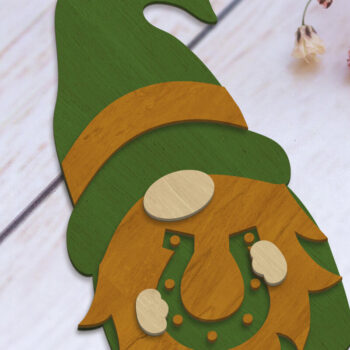 Intra απο ξύλο plywood 3mm-4mm πάχος - Διακοσμητικό  Gnome για την ημέρα του Αγίου Πατρικίου Δίασταση 34x7 cm INTRAFABR-91299674 - Image 3