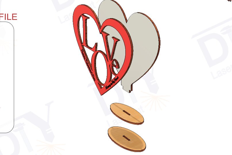 Intra απο ξύλο plywood 3mm-4mm πάχος - Διακοσμητικό stand για την ημέρα του Αγίου Βαλεντίνου Δίασταση 20x20 cm INTRAFABR-113277072