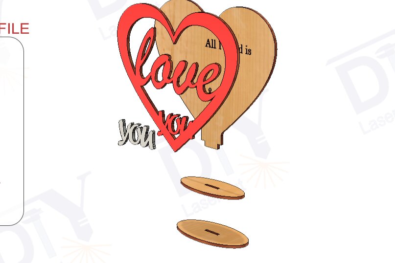 Intra απο ξύλο plywood 3mm-4mm πάχος - Διακοσμητικό stand για την ημέρα του Αγίου Βαλεντίνου Δίασταση 20x20 cm INTRAFABR-113261671