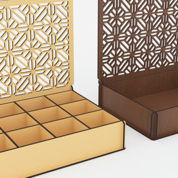 Intra απο ξύλο plywood 3mm-4mm πάχος - Διακοσμητικό κουτί αποθήκευσης με λέιζερ Δίασταση 250x180 cm INTRAFABR-72392546 - Image 2