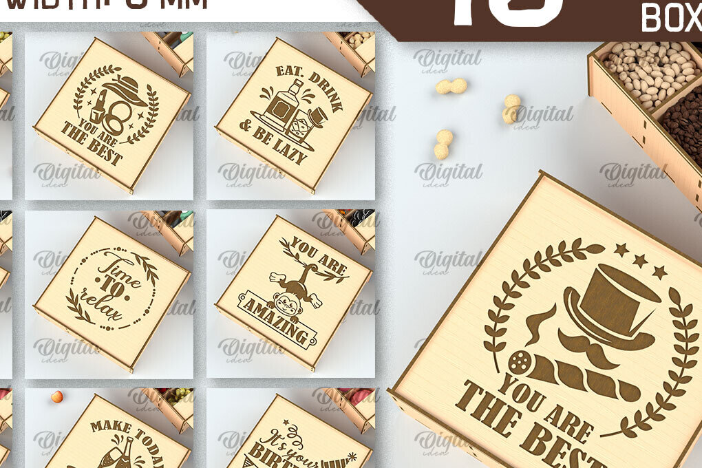 Intra απο ξύλο plywood 3mm-4mm πάχος - Διακοσμητικά κουτιά αποθήκευσης LaserCut Bundle Δίασταση 30x20 cm INTRAFABR-98047033