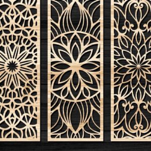 Intra απο ξύλο plywood 3mm-4mm πάχος - Διακοσμητικό πάνελ κοπής λέιζερ  30 Δίασταση 6x6 cm INTRAFABR-74597444