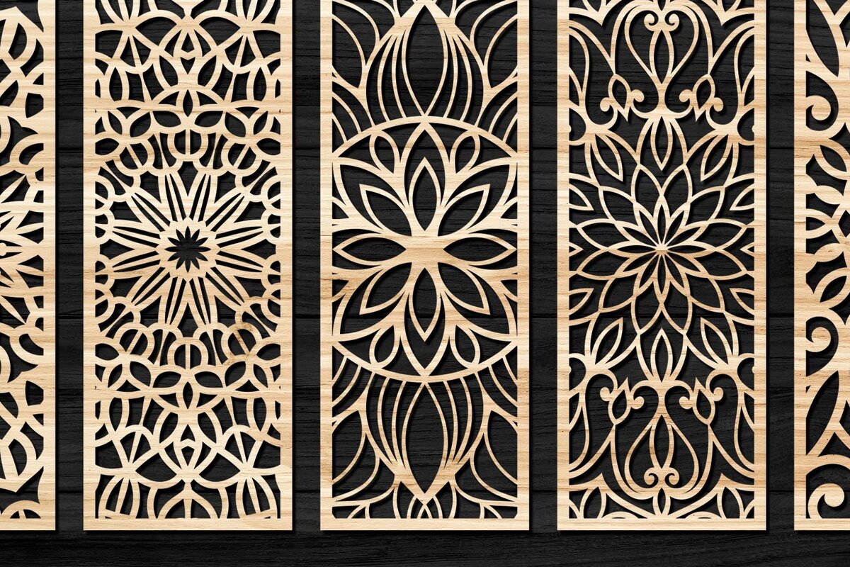 Intra απο ξύλο plywood 3mm-4mm πάχος - Διακοσμητικό πάνελ κοπής λέιζερ  30 Δίασταση 6x6 cm INTRAFABR-74597444