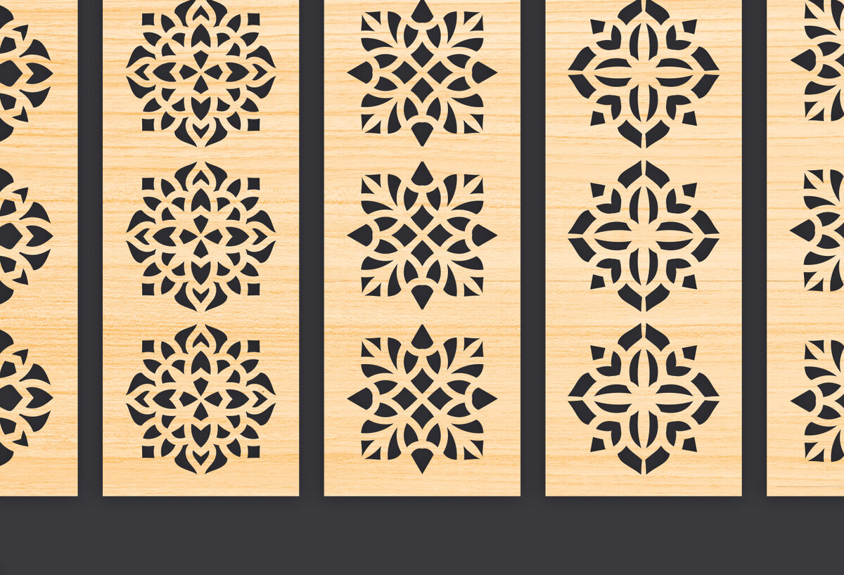 Intra απο ξύλο plywood 3mm-4mm πάχος - Διακοσμητικό  Laser Cut Panel Wall Dec Δίασταση 6x6 cm INTRAFABR-86094976