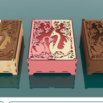 Intra απο ξύλο plywood 3mm-4mm πάχος - Διακοσμητικό Swan Box με Καπάκι Laser Cut Δίασταση 165x230 cm INTRAFABR-67695217 - Image 1