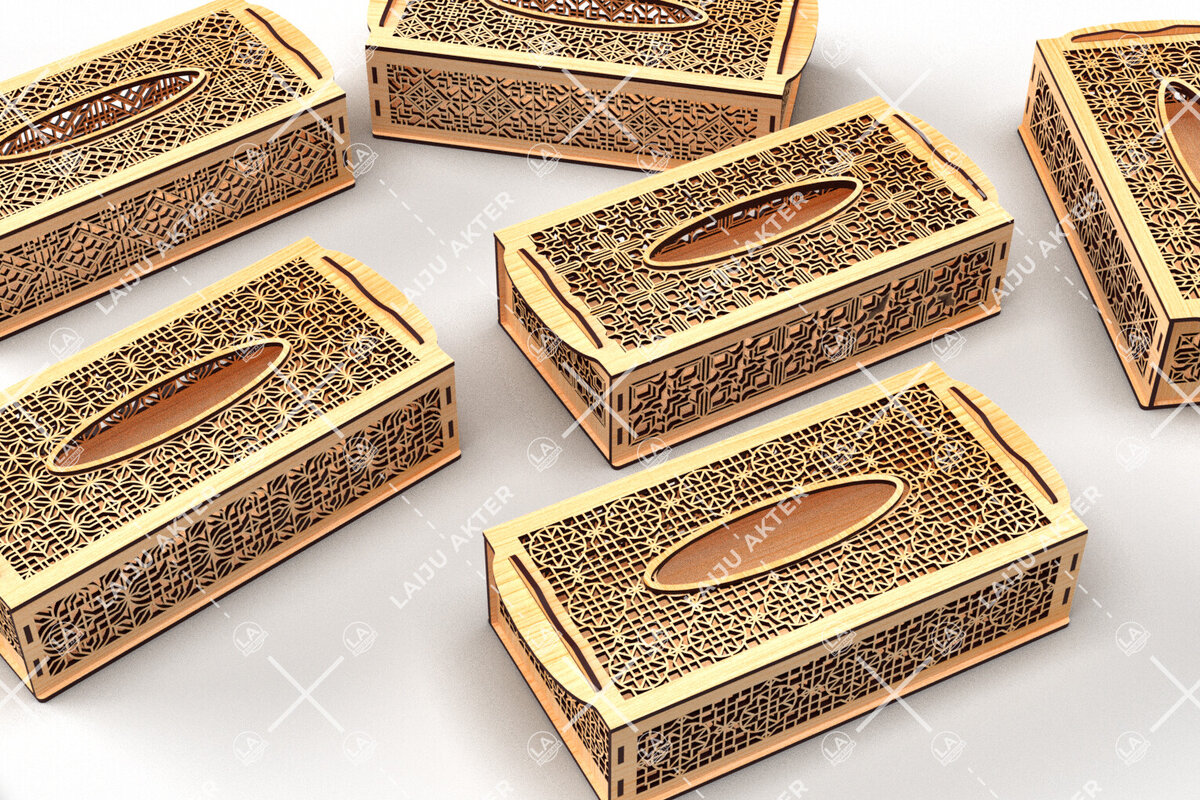 Intra απο ξύλο plywood 3mm-4mm πάχος - Πακέτο διακοσμητικής θήκης χαρτιού  Δίασταση 6x6 cm INTRAFABR-124838623