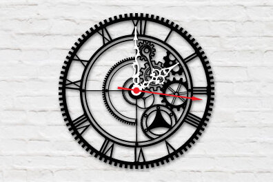 Intra απο ξύλο plywood 3mm-4mm πάχος - Διακοσμητικό ρολόι τοίχου κομμένο  με λέιζερ Δίασταση 20x20 cm INTRAFABR-28892229