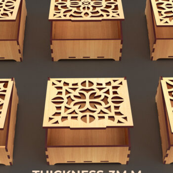 Intra απο ξύλο plywood 3mm-4mm πάχος - Διακοσμητικό Ξύλινο Κουτί Κοπή Laser Δίασταση 6x6 cm INTRAFABR-86026066 - Image 1