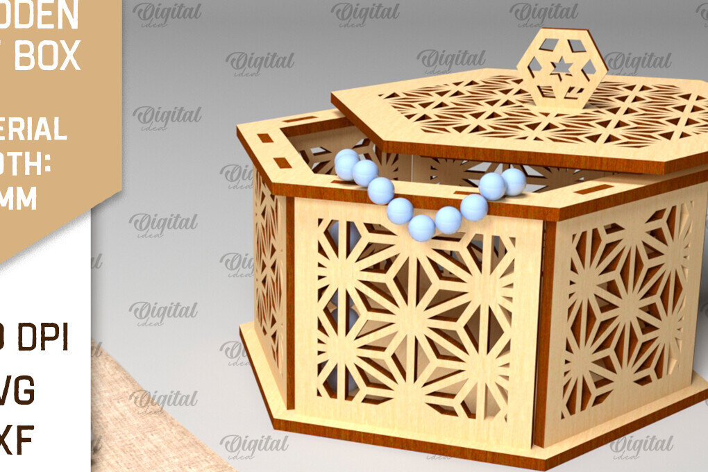 Intra απο ξύλο plywood 3mm-4mm πάχος - Διακοσμητικό Ξύλινο Κουτί Δώρου Κοπή Laser Δίασταση 15x15 cm INTRAFABR-97006937