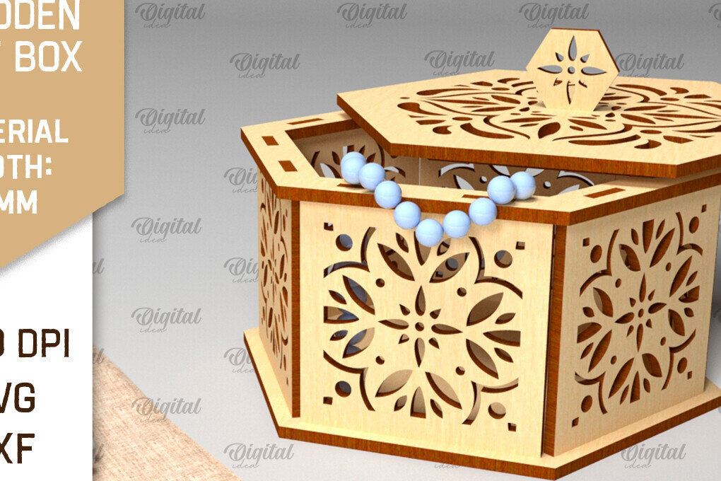 Intra απο ξύλο plywood 3mm-4mm πάχος - Διακοσμητικό Ξύλινο Κουτί Δώρου Κοπή Laser Δίασταση 15x15 cm INTRAFABR-97007952