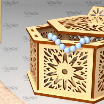 Intra απο ξύλο plywood 3mm-4mm πάχος - Διακοσμητικό Ξύλινο Κουτί Δώρου Κοπή Laser Δίασταση 15x15 cm INTRAFABR-97007981 - Image 1