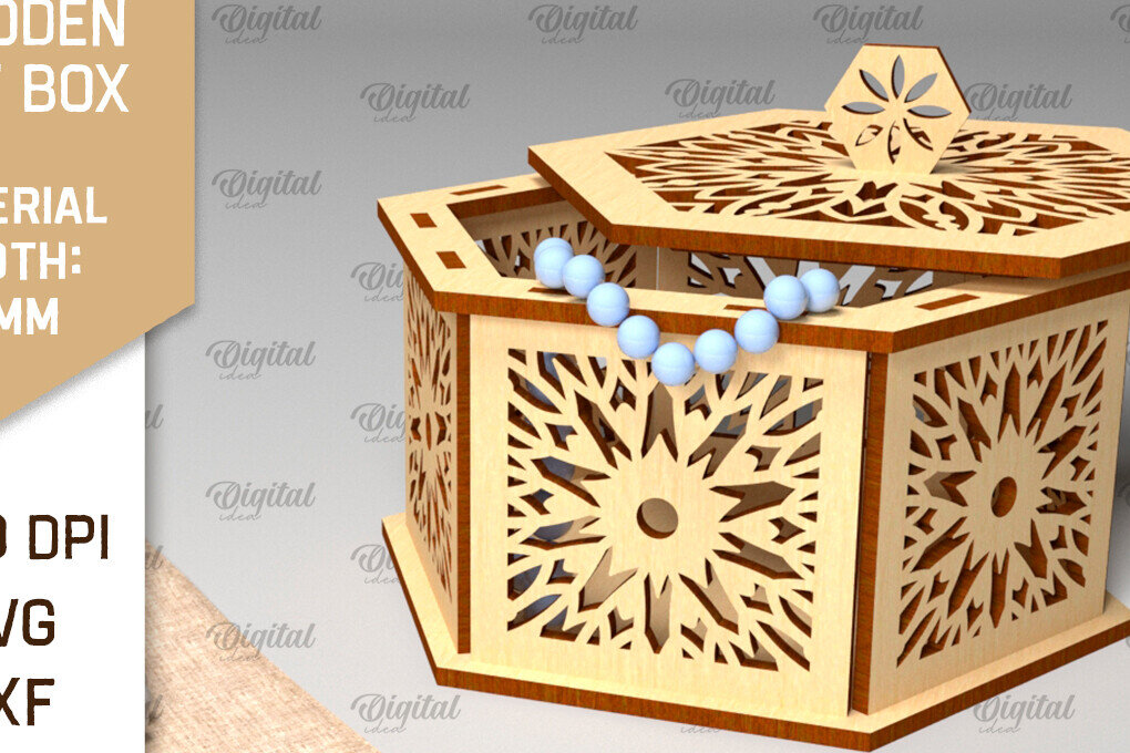 Intra απο ξύλο plywood 3mm-4mm πάχος - Διακοσμητικό Ξύλινο Κουτί Δώρου Κοπή Laser Δίασταση 15x15 cm INTRAFABR-97007981