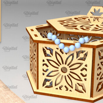 Intra απο ξύλο plywood 3mm-4mm πάχος - Διακοσμητικό Ξύλινο Κουτί Δώρου Κοπή Laser Δίασταση 15x15 cm INTRAFABR-97008138 - Image 1