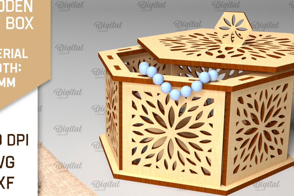 Intra απο ξύλο plywood 3mm-4mm πάχος - Διακοσμητικό Ξύλινο Κουτί Δώρου Κοπή Laser Δίασταση 15x15 cm INTRAFABR-97008183