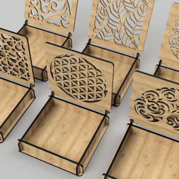 Intra απο ξύλο plywood 3mm-4mm πάχος - Διακοσμητικό Ξύλινο Κουτί Δώρου Κοπή Laser Δίασταση 110x110 cm INTRAFABR-108551809 - Image 3