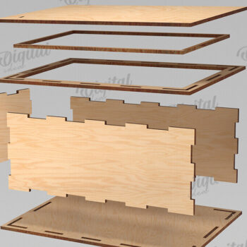Intra απο ξύλο plywood 3mm-4mm πάχος - Διακοσμητικό Ξύλινο Κουτί Δώρου Κοπή Laser Δίασταση 15x15 cm INTRAFABR-115294597 - Image 2