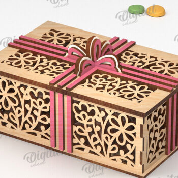 Intra απο ξύλο plywood 3mm-4mm πάχος - Διακοσμητικό Ξύλινο Κουτί Δώρου Κοπή Laser Δίασταση 15x15 cm INTRAFABR-115294790 - Image 1