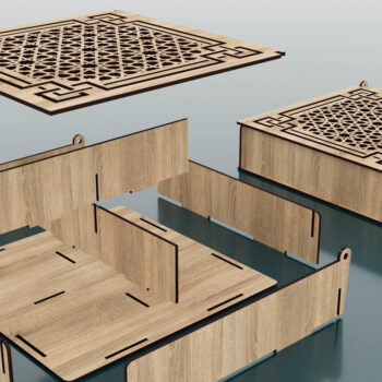 Intra απο ξύλο plywood 3mm-4mm πάχος - Διακοσμητικό Ξύλινο Κουτί Δώρου Κοπή Laser Δίασταση 219x219 cm INTRAFABR-47229794 - Image 4