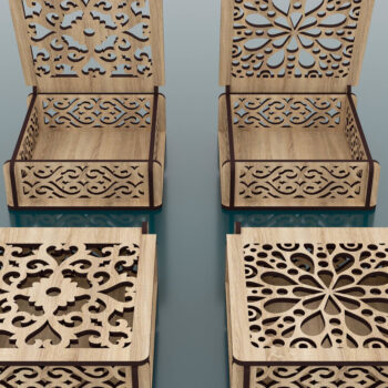 Intra απο ξύλο plywood 3mm-4mm πάχος - Διακοσμητικό Ξύλινο Κουτί Δώρου Κοπή Laser Δίασταση 100x110 cm INTRAFABR-47240986 - Image 2