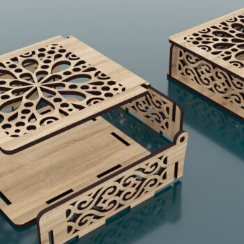 Intra απο ξύλο plywood 3mm-4mm πάχος - Διακοσμητικό Ξύλινο Κουτί Δώρου Κοπή Laser Δίασταση 100x110 cm INTRAFABR-47240986 - Image 3