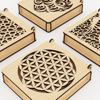 Intra απο ξύλο plywood 3mm-4mm πάχος - Διακοσμητικό Ξύλινο Κουτί Δώρου Κοπή Laser Δίασταση 110x100 cm INTRAFABR-55895634 - Image 2