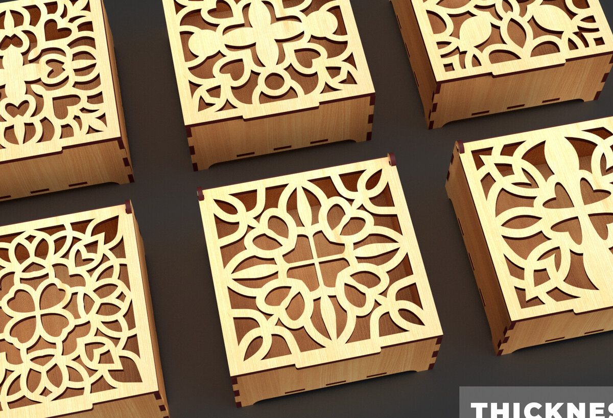 Intra απο ξύλο plywood 3mm-4mm πάχος - Διακοσμητικό Ξύλινο Κουτί Δώρου Κοπή Laser Δίασταση 6x6 cm INTRAFABR-84206675