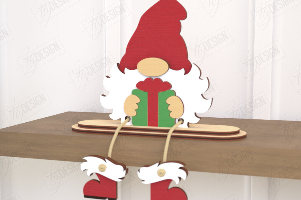 Intra απο ξύλο plywood 3mm-4mm πάχος - Διακοσμητικό Ξύλινο Gnome Κοπή Laser | CNC Δίασταση 20x20 cm INTRAFABR-120175755