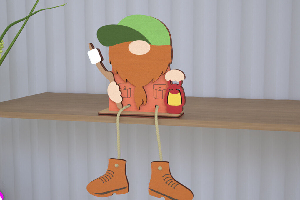 Intra απο ξύλο plywood 3mm-4mm πάχος - Διακοσμητικό Ξύλινο Gnome |Καθιστό Ειδώλιο Δίασταση 20x20 cm INTRAFABR-113988218