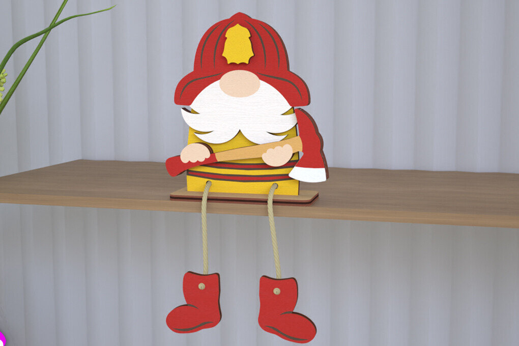 Intra απο ξύλο plywood 3mm-4mm πάχος - Διακοσμητικό Ξύλινο Gnome |Καθιστό Ειδώλιο Δίασταση 20x20 cm INTRAFABR-113988236