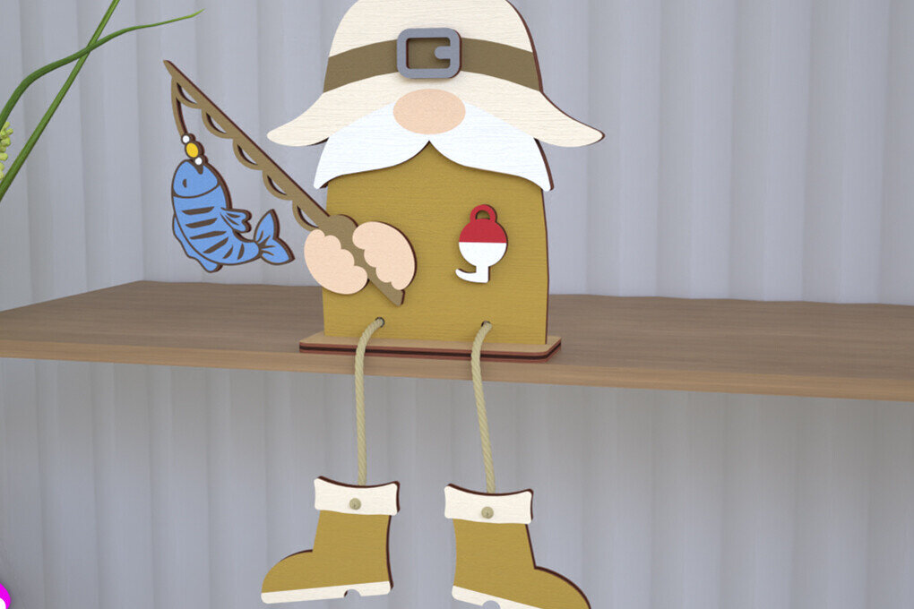 Intra απο ξύλο plywood 3mm-4mm πάχος - Διακοσμητικό Ξύλινο Gnome |Καθιστό Ειδώλιο Δίασταση 20x20 cm INTRAFABR-113988209