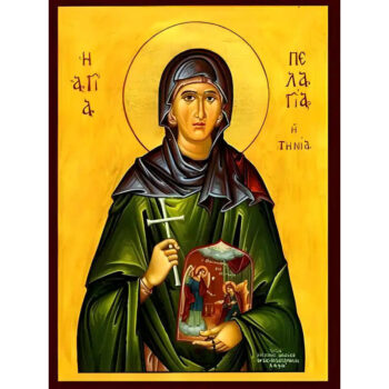 Εικόνα Ορθοδοξίας με περίγραμμα χρυσό σε ξύλο Φλαμουρίας  με  βάση Εικόνα ΑΓΙΑ ΠΕΛΑΓΙΑ, Η ΤΗΝΙΑ Χειροποίητη Ελληνορθόδοξη εικόνα του Ιησού Χριστού, Κρεμαστή πλάκα βυζαντινής τέχνης, χριστιανική τέχνη Διάσταση 40x30 cm (10,2x7,9 ίντσες)  INTRAEK-1447757865241 - Image 1