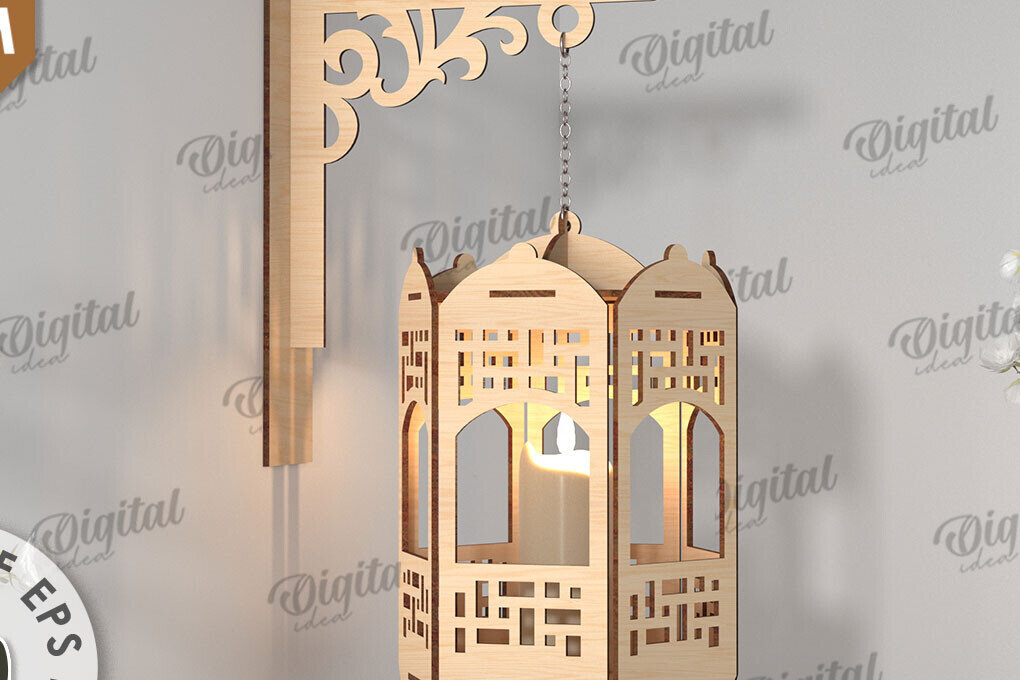 Intra απο ξύλο plywood 3mm-4mm πάχος - Διακοσμητικό Ξύλινο Επιτοίχιο Φωτιστικό Κοπής Laser Δίασταση 30x20 cm INTRAFABR-112210398