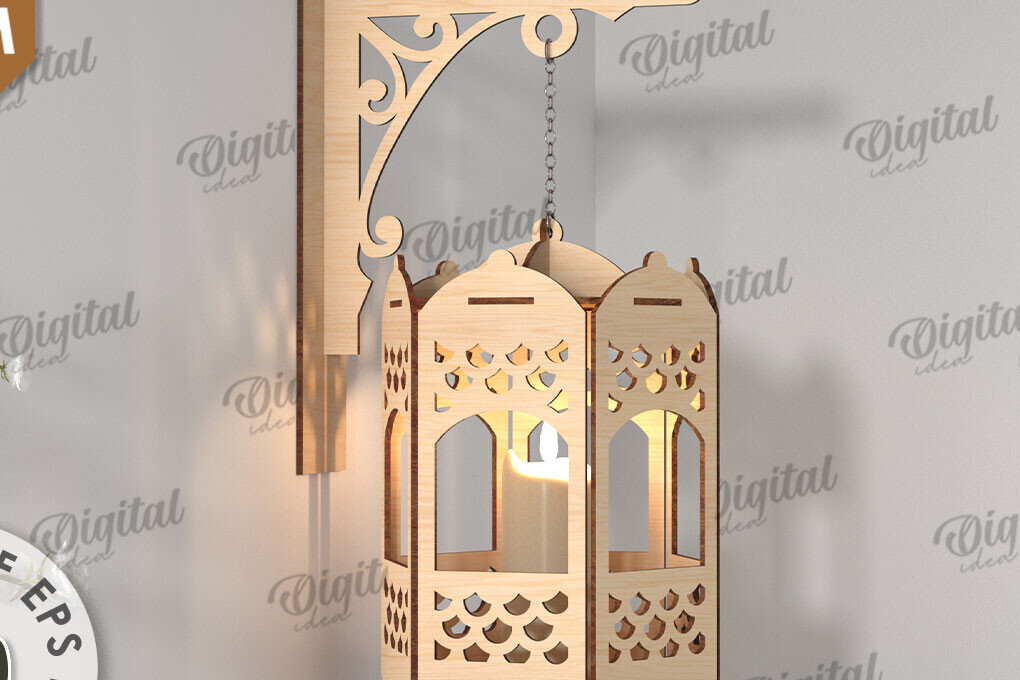 Intra απο ξύλο plywood 3mm-4mm πάχος - Διακοσμητικό Ξύλινο Επιτοίχιο Φωτιστικό Κοπής Laser Δίασταση 30x20 cm INTRAFABR-112210311