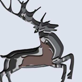 Intra απο ξύλο plywood 3mm-4mm πάχος - Ελάφι Δίασταση 10x15 cm INTRAFABR-14599542 - Image 1