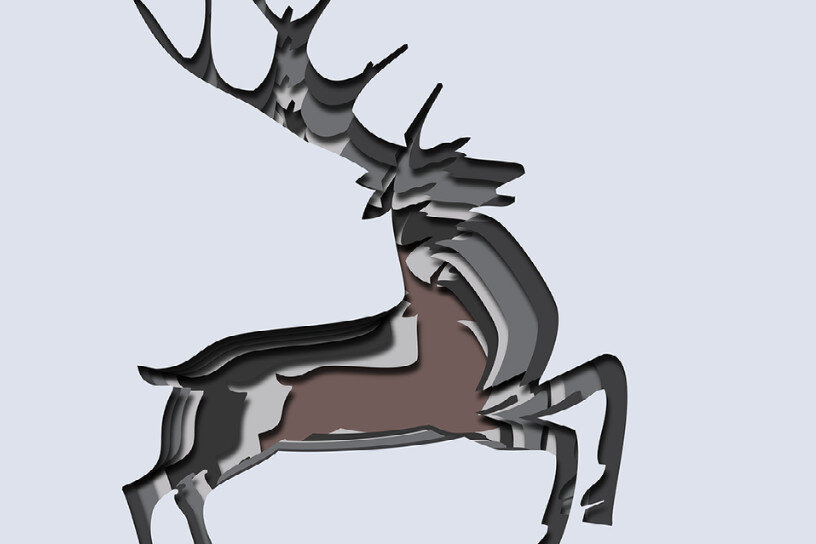 Intra απο ξύλο plywood 3mm-4mm πάχος - Ελάφι Δίασταση 10x15 cm INTRAFABR-14599542