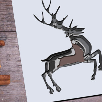 Intra απο ξύλο plywood 3mm-4mm πάχος - Ελάφι Δίασταση 10x15 cm INTRAFABR-14599542 - Image 2