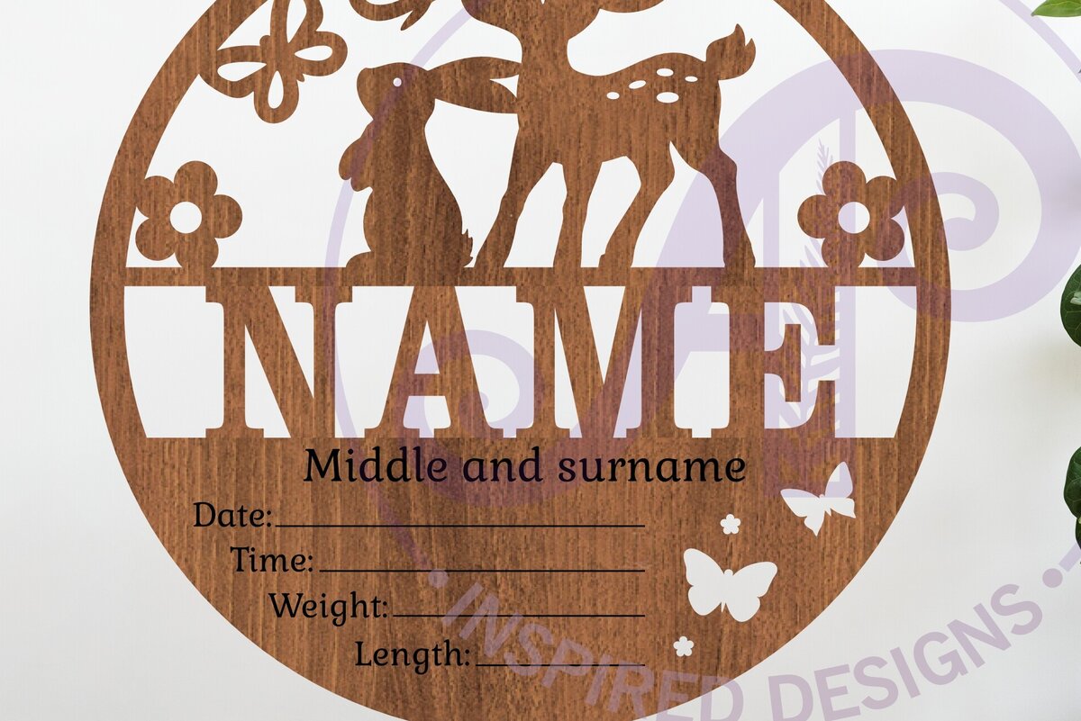 Intra απο ξύλο plywood 3mm-4mm πάχος - Στατιστικά για νεογέννητα ελάφια και λαγουδάκια, γέννηση Δίασταση 30x20 cm INTRAFABR-114907329