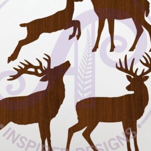 Intra απο ξύλο plywood 3mm-4mm πάχος - Τοίχος κοπής με λέιζερ σιλουέτα ελαφιού και ελαφιού Δίασταση 30x20 cm INTRAFABR-116860085